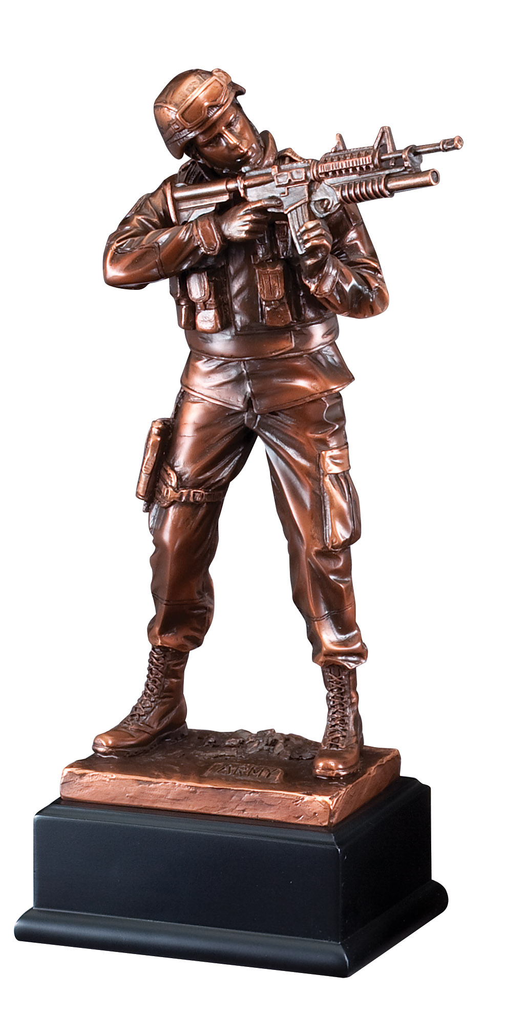 11 1/2" Bronze Army Figure