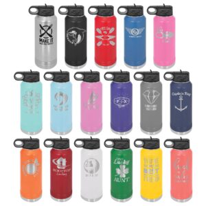 Import placeholder for 17710: Set of 16 colorful water bottles, each with unique prints and black flip-top lids.