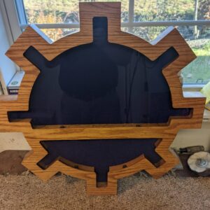 Import placeholder for 428 features a wooden frame and a black screen.