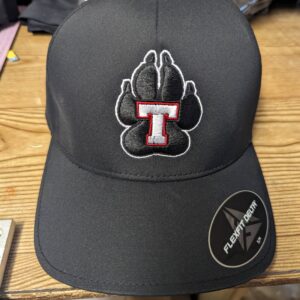 A black Import placeholder for 18020 hat featuring a logo.