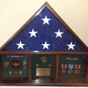 The Import placeholder for 599 displays a folded American flag with military medals, badges, and a veteran’s plaque.