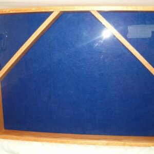Import placeholder for 1271 is an empty, closed wooden display case with blue felt and a triangular top section.