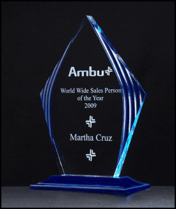 Import placeholder for 1436 engraved with "Ambu, World Wide Sales Person of the Year 2009, Martha Cruz.