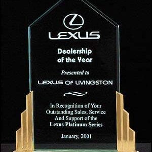 Import placeholder for 1532, inscribed "Lexus Dealership of the Year," presented to Lexus of Livingston, Jan 2001.
